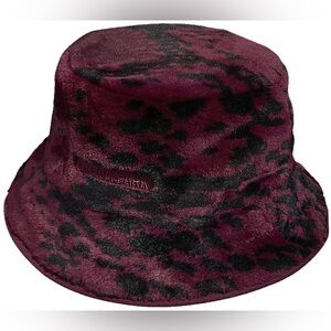 NWT adidas Ivy Park Printed Faux Fur Reversible Bucket Hat Cherry Wood M/L
